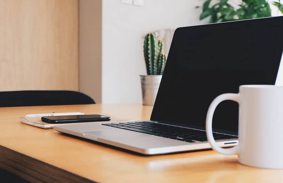 a laptop on a table